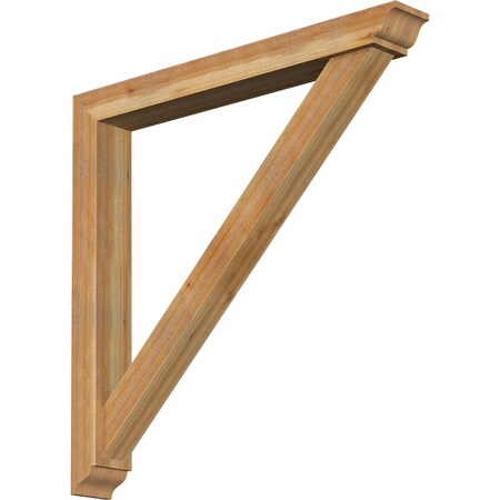 Ekena Millwork Traditional Traditional Rough Sawn Bracket w/ Offset Brace, Western Red Cedar, 6"W x 48"D x 48"H BKT0604X48X48TRA01RWR